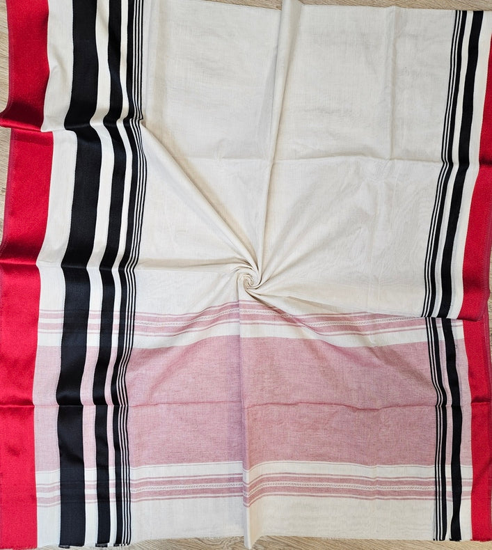 A Stunning Creation by Balaram Saha: Off-White  Handloom Dhaonekali Cotton Saree Balaram Saha