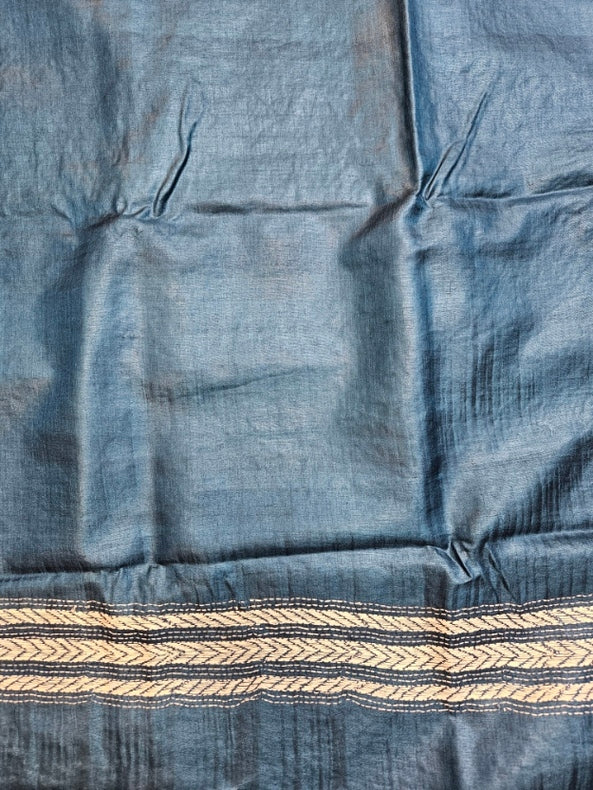 MultiColor Dye Balaram Saha’s Masterpiece Kantha Tussar Silk Saree Balaram Saha