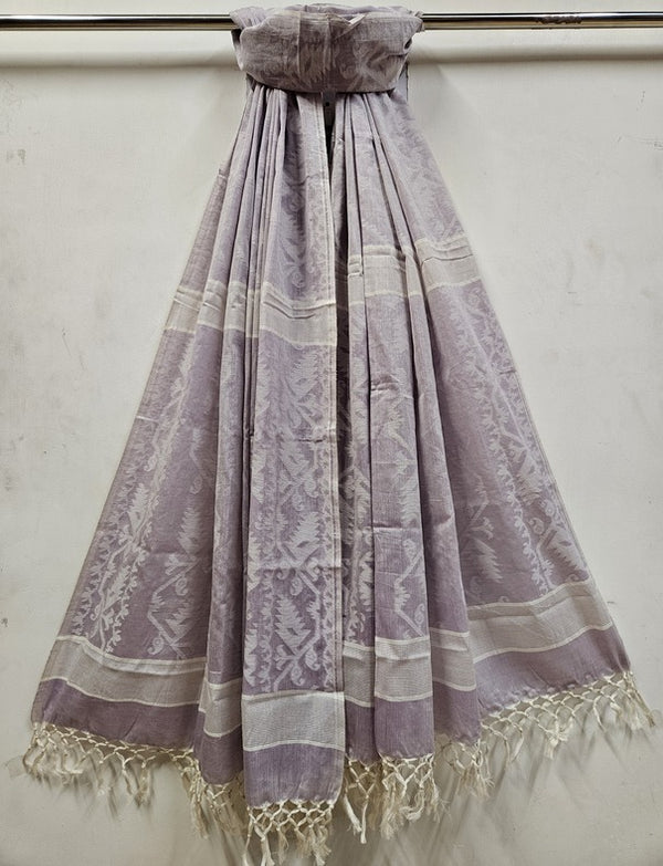 Violet & White Soft Handloom Cotton Jacquard Jamdani Weave Dupatta - (balaram saha online, Handloom Dupatta, Handwoven Jamdani, Handspun Cotton, jamdani dupatta, balaram saha dupatta, cotton jamdani dupatta, jamdani dupatta online, dhakai jamdani dupatta, dupatta collection, dupatta)   https://www.pexels.com/