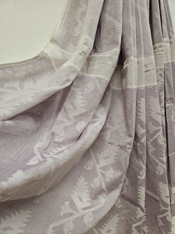 Violet & White Soft Handloom Cotton Jacquard Jamdani Weave Dupatta - (balaram saha online, Handloom Dupatta, Handwoven Jamdani, Handspun Cotton, jamdani dupatta, balaram saha dupatta, cotton jamdani dupatta, jamdani dupatta online, dhakai jamdani dupatta, dupatta collection, dupatta)   https://www.amazon.com/