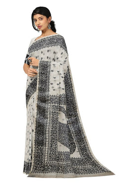 White & Black Muslin Silk Dhakai Jamdani Saree (muslin silk saree, jamdani saree, jamdani sarees, cotton jamdani saree, jamdani cotton saree, handloom cotton saree, balaram saha online, jamdani saree online, soft jamdani saree, muslin silk, dhakai jamdani saree)  https://www.cambridge.org/