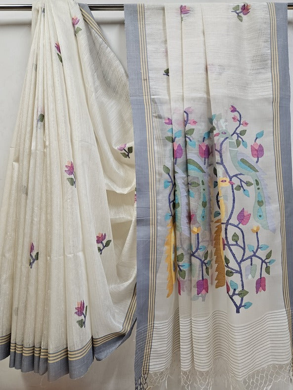 White & Multi Color Handloom Matka Silk Saree (handloom saree, silk saree, handloom silk saree, balaram saha online, silk sarees, balaram saha handloom saree store photos, balaram saha handloom saree store, silk handloom saree, bengal handloom sarees, pure silk, matka silk saree, matka silk, silk saree online)   https://www.msn.com/en-in