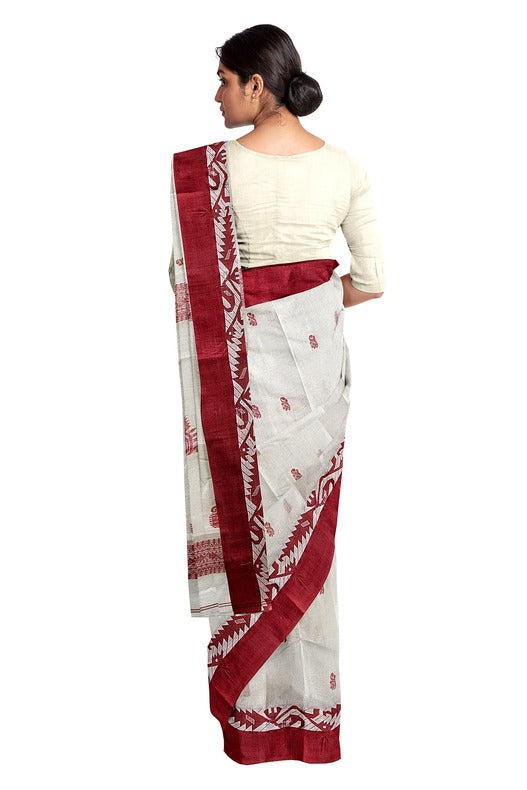 White & Red Handloom Tradition Tangail Cotton Saree By Balaram Saha - (handloom saree, cotton saree, handloom cotton saree, balaram saha online, handloom sarees, balaram saha handloom saree store photos, balaram saha handloom saree store, cotton handloom saree, bengal handloom sarees, pure cotton, cotton saree for women, cotton saree online)   https://www.npr.org/