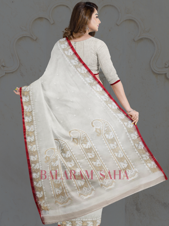 White & Red Handwoven Muslin Silk Jamdani Saree  (handloom saree, silk saree, handloom silk saree, balaram saha online, silk sarees, balaram saha handloom saree store photos, balaram saha handloom saree store, silk handloom saree, bengal handloom sarees, pure silk, muslin silk saree, muslin silk, silk saree online, jamdani saree, jamdani sarees, cotton jamdani saree, jamdani cotton saree, handloom cotton saree, balaram saha online, jamdani saree online, soft jamdani saree)  https://www.wiley.com/en-in