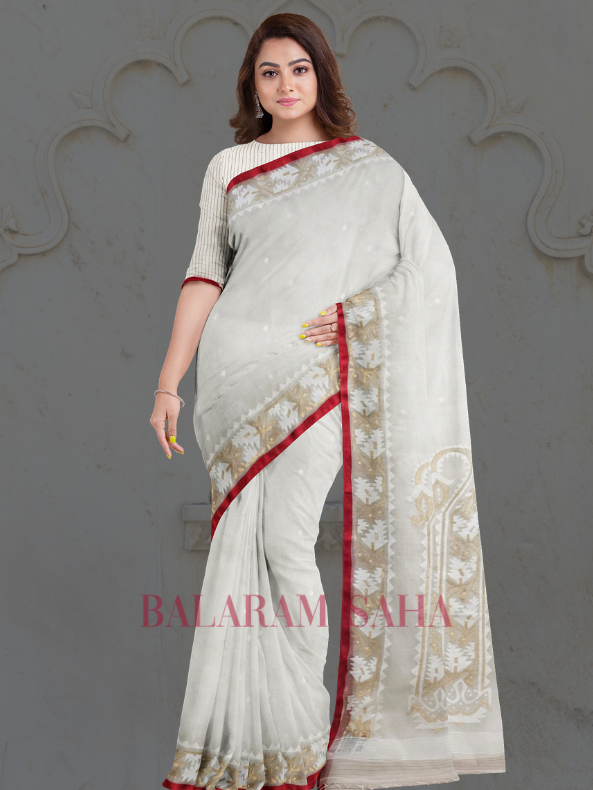 White & Red Handwoven Muslin Silk Jamdani Saree  (handloom saree, silk saree, handloom silk saree, balaram saha online, silk sarees, balaram saha handloom saree store photos, balaram saha handloom saree store, silk handloom saree, bengal handloom sarees, pure silk, muslin silk saree, muslin silk, silk saree online, jamdani saree, jamdani sarees, cotton jamdani saree, jamdani cotton saree, handloom cotton saree, balaram saha online, jamdani saree online, soft jamdani saree)   https://www.indiatimes.com/