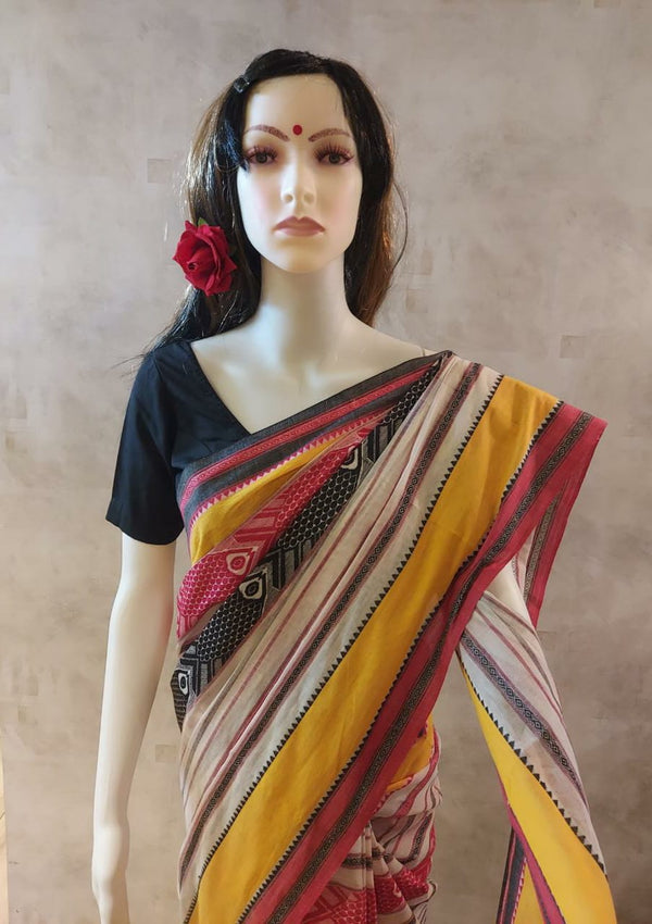 White & Yellow Soft Cotton Dhonekali traditional saree (handloom saree, cotton saree, handloom cotton saree, balaram saha online, handloom sarees, balaram saha handloom saree store photos, balaram saha handloom saree store, cotton handloom saree, bengal handloom sarees, pure cotton, cotton saree for women, cotton saree online)  https://www.instapaper.com/