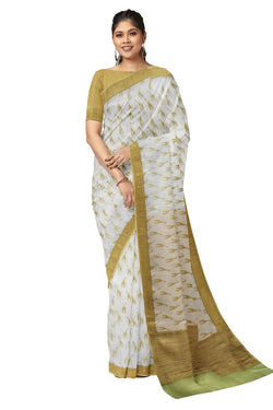 White Yellow Handloom Soft Mulberry Printed Silk Saree by Balaram Saha - (handloom saree, Zari border, silk saree, handloom silk saree, balaram saha online, silk sarees, silk handloom saree, bengal handloom sarees, pure silk, silk saree online, bengali silk saree) https://www.imdb.com/