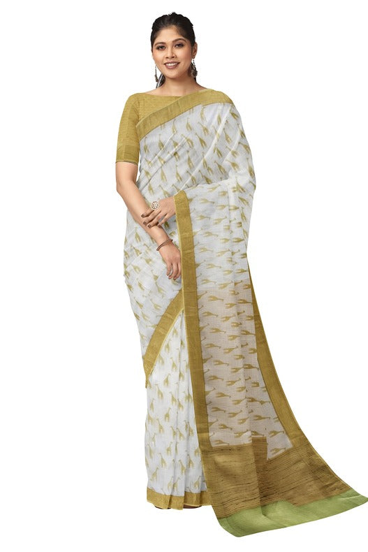 White Yellow Handloom Soft Mulberry Printed Silk Saree by Balaram Saha - (handloom saree, Zari border, silk saree, handloom silk saree, balaram saha online, silk sarees, silk handloom saree, bengal handloom sarees, pure silk, silk saree online, bengali silk saree) https://www.imdb.com/