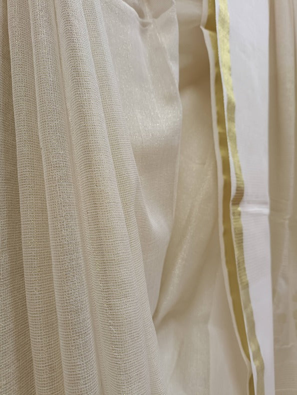 White and Gold Handloom Cotton Saree with Gold Tissue Woven by Balaram Saha - (cotton saree, handloom cotton saree, balaram saha online, handloom sarees, cotton handloom saree, bengal handloom sarees, pure cotton, cotton saree for women, cotton saree online)   https://www.shutterstock.com/