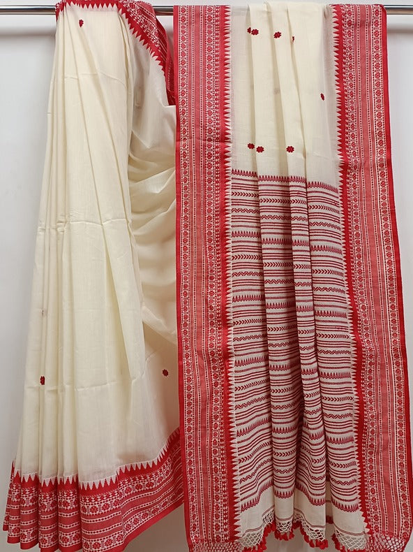 White and Red Soft Handloom Cotton Saree by Balaram Saha - (handloom saree, cotton saree, handloom cotton saree, balaram saha online, handloom sarees, cotton handloom saree, bengal handloom sarees, pure cotton, cotton saree for women, cotton saree online)   https://www.fandom.com/