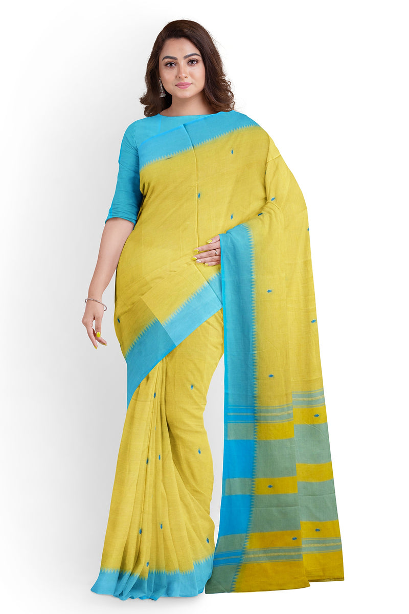 Balaram Saha : Yellow & Blue Handloom Dhonekali Cotton Saree (handloom saree, cotton saree, handloom cotton saree, balaram saha online, handloom sarees, balaram saha handloom saree store photos, balaram saha handloom saree store, cotton handloom saree, bengal handloom sarees, pure cotton, cotton saree for women, dhonekali, cotton saree online) https://telegra.ph/