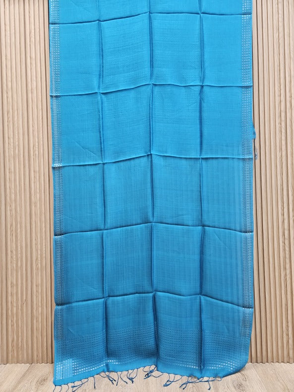 Blue Premium Handloom Katan Silk Dupatta With Sequin Waeve Balaram Saha