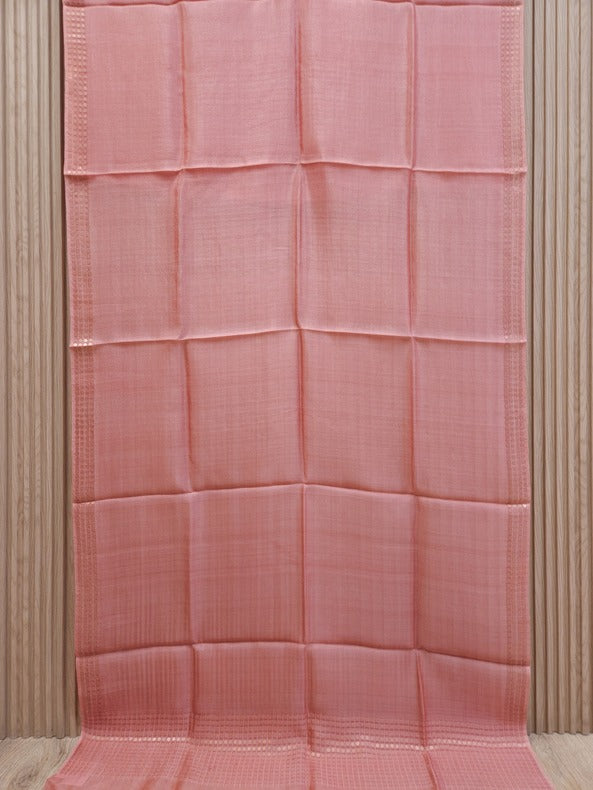 Peach Premium Handloom Katan Silk Dupatta With Sequin Waeve Balaram Saha
