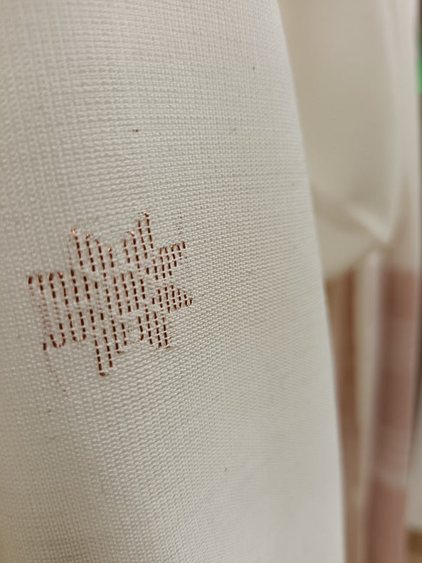 White and Copper Soft Handloom Cotton Banarasi Saree Balaram Saha