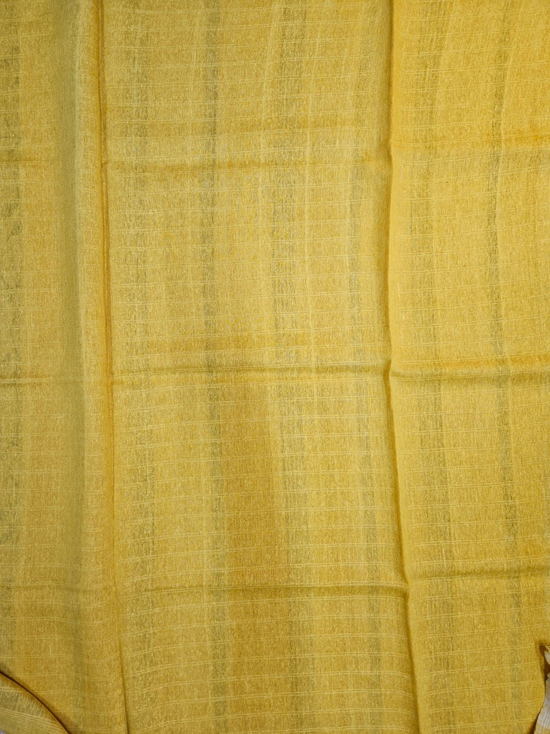 Exquisite Handloom Tussar Silk Saree in Beige and Mustard Balaram Saha