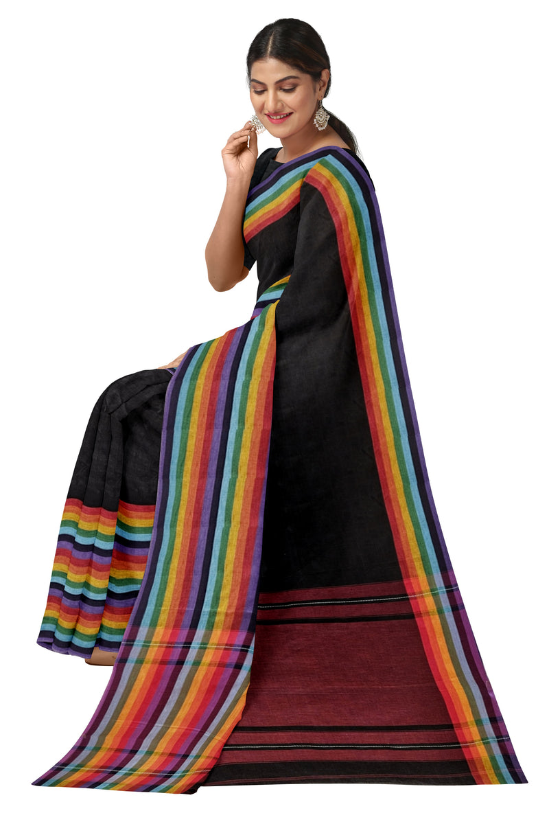 &nbsp;Multicolor Handloom Dhonekali Soft Cotton Saree Balaram Saha