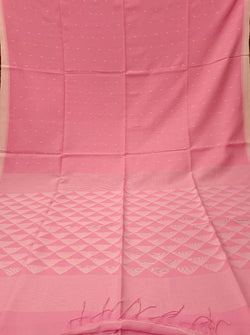 Pink & White, handspun, handwoven soft cotton jamdani saree Balaram Saha