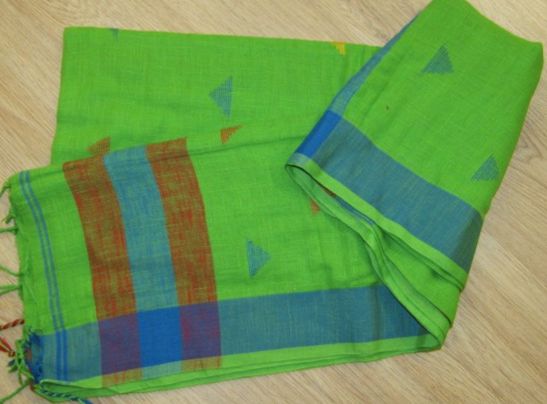 Green Handloom Cotton Saree Balaram Saha