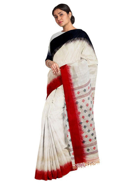 Off White Handloom Matka Silk Saree Balaram Saha
