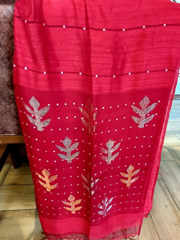Red Matka Silk sari Balaram Saha