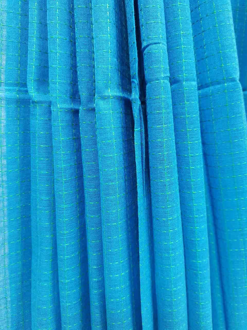 Blue Green Soft Handloom Cotton Saree Balaram Saha