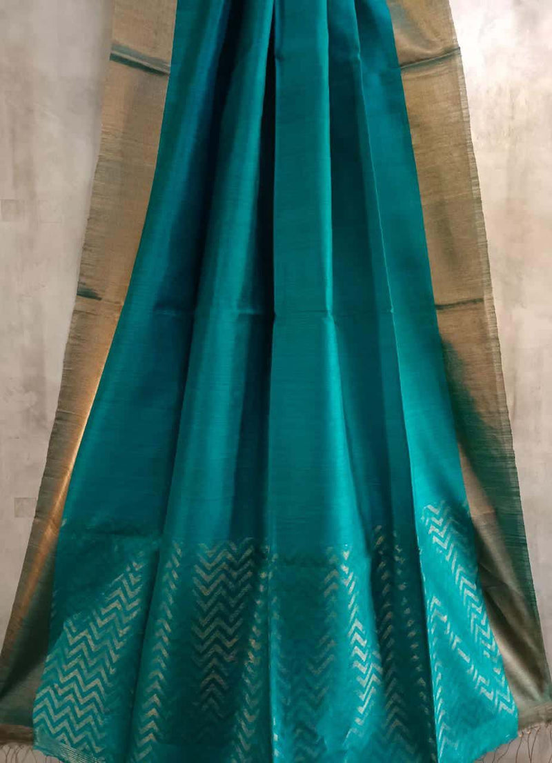Blue & Gold Matka silk saree Balaram Saha