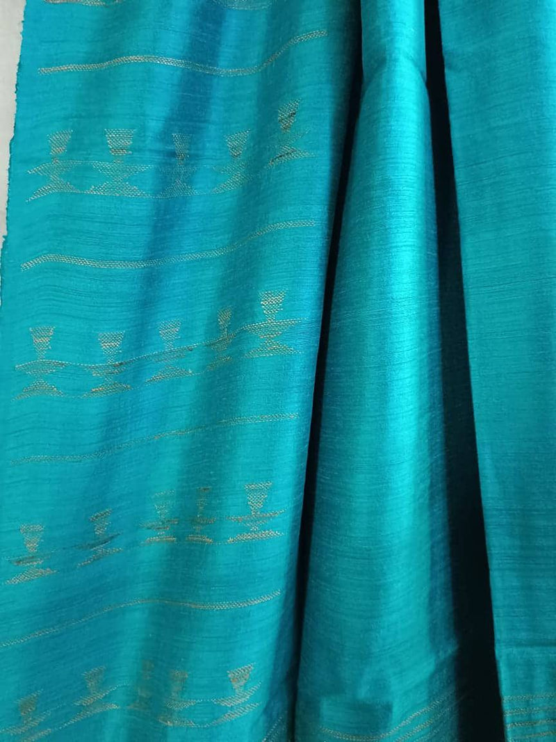 Aqua Blue Matka silk saree Balaram Saha