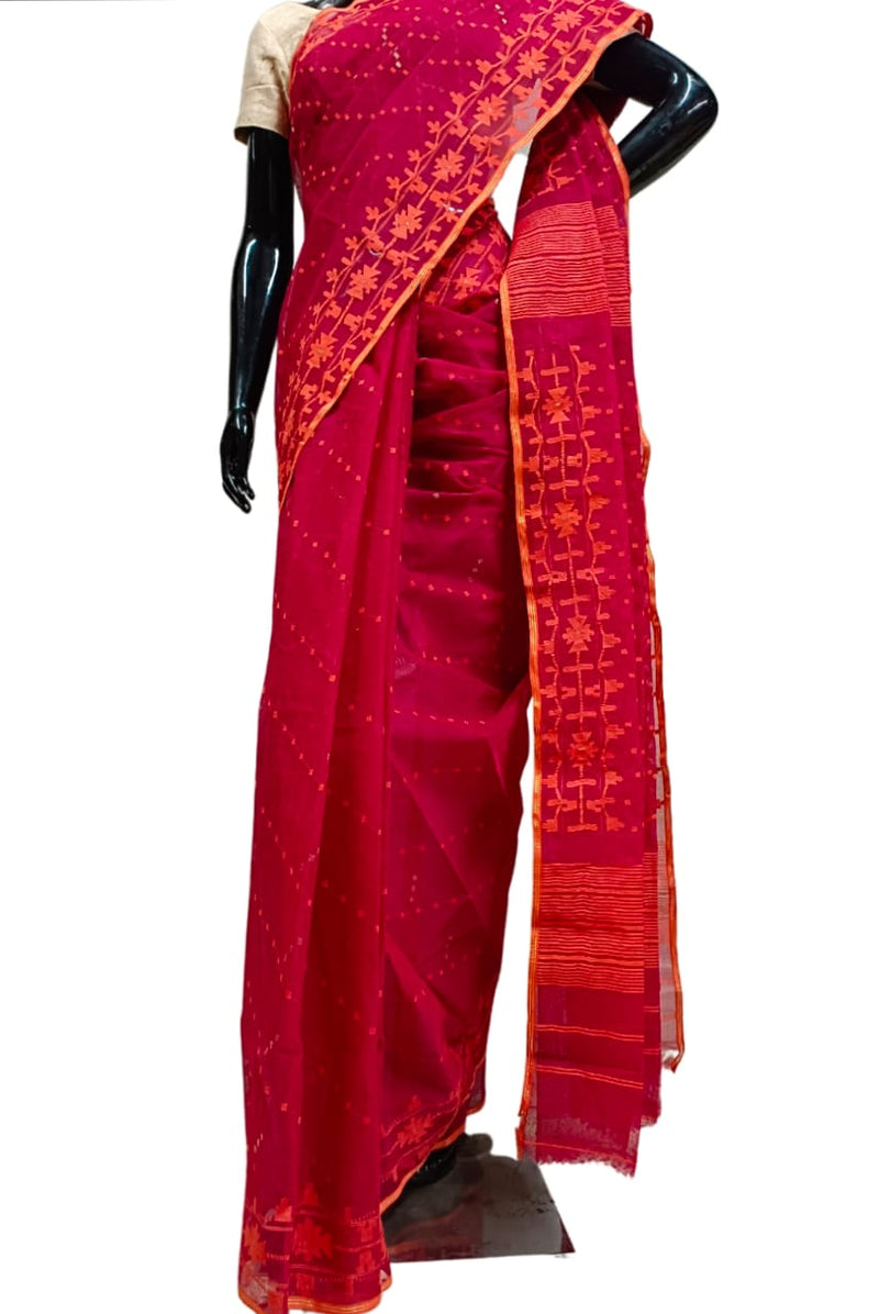Jamdani linen saree, Technics : Handloom, Pattern : Printed at Rs 1,880 /  Piece in Kolkata