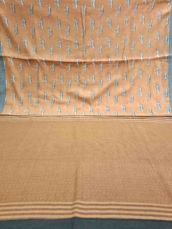 Soft handloom cotton tiger print saree Balaram Saha