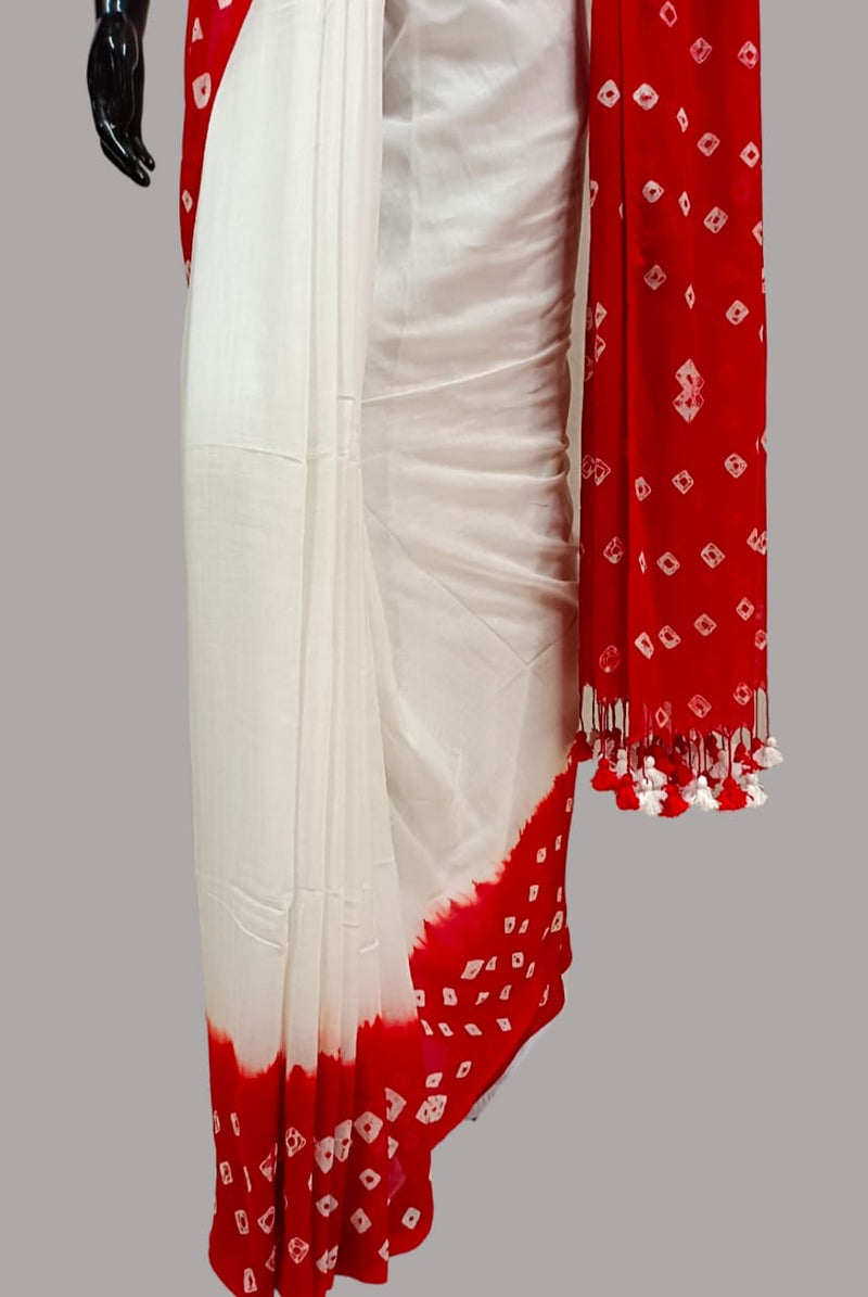 Off white Handloom Super Soft cotton saree Balaram Saha