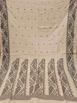 Handspun, Handwoven soft cotton Jamdani saree Balaram Saha