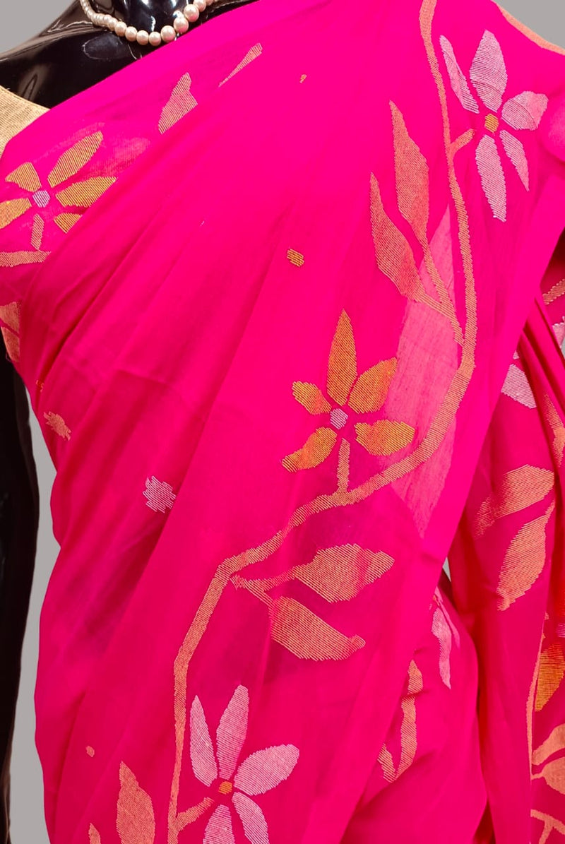 Handwoven Soft cotton Dhakai jamdani saree Balaram Saha