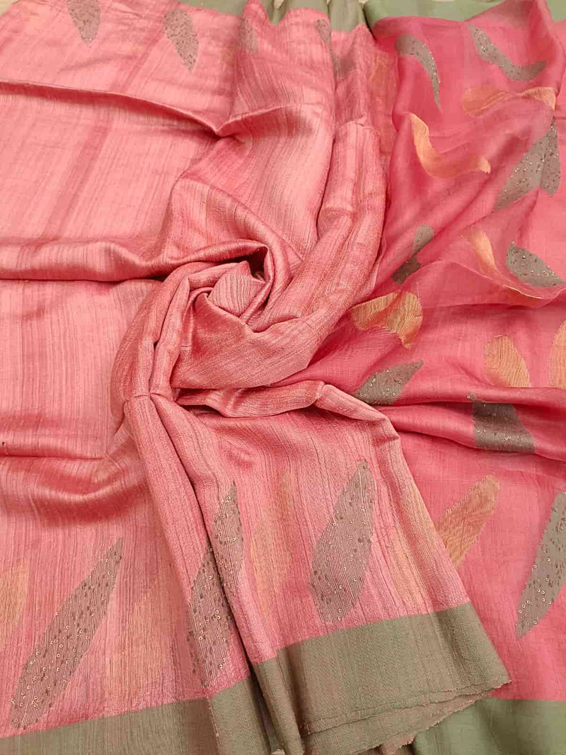 Rose Pink Matka Silk saree Balaram Saha