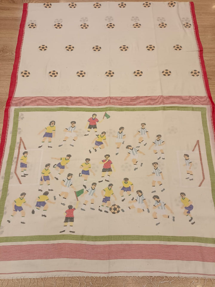 Fifa World Cup, Football theme, Jamdani saree Balaram Saha