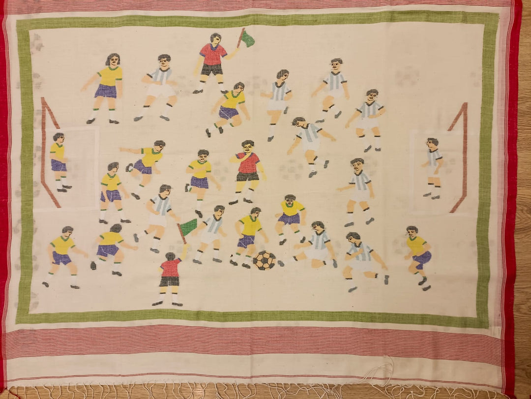 Fifa World Cup, Football theme, Jamdani saree Balaram Saha