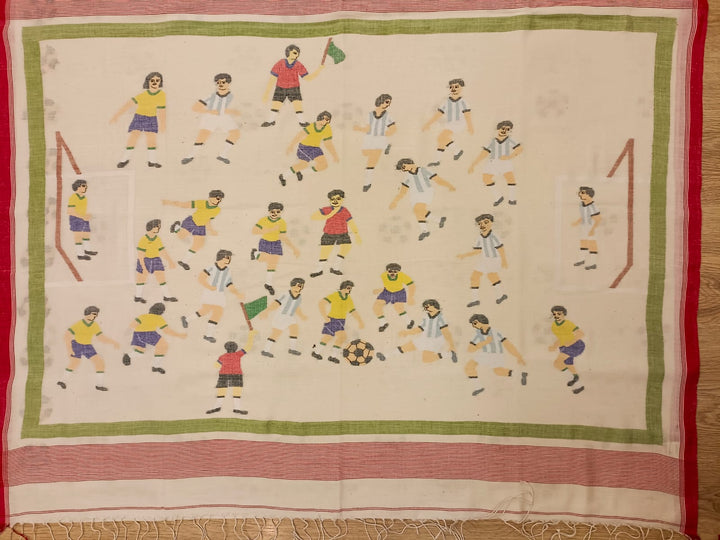 Fifa World Cup, Football theme, Jamdani saree Balaram Saha