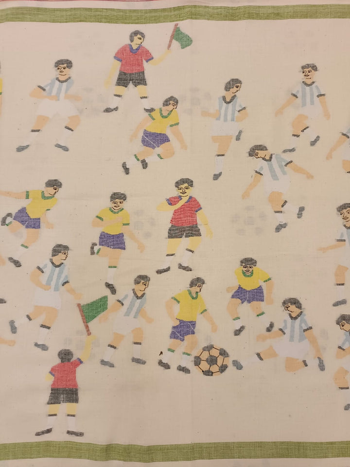 Fifa World Cup, Football theme, Jamdani saree Balaram Saha