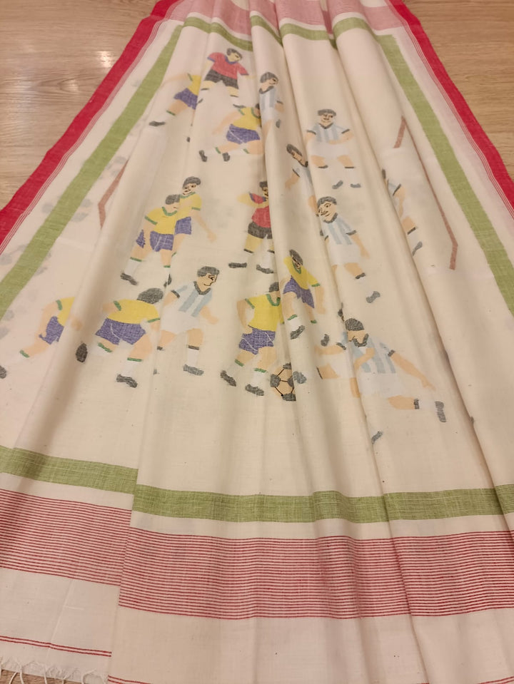 Fifa World Cup, Football theme, Jamdani saree Balaram Saha