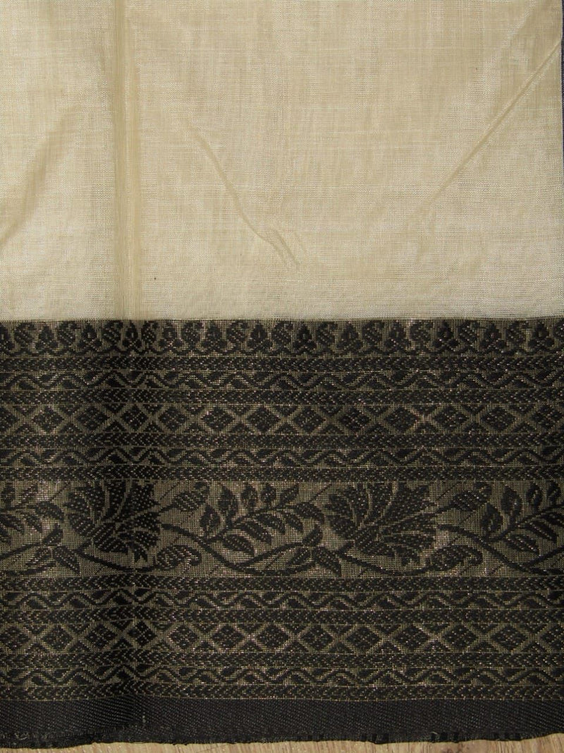 Off White & Black, Handloom Tussar silk sari Balaram Saha