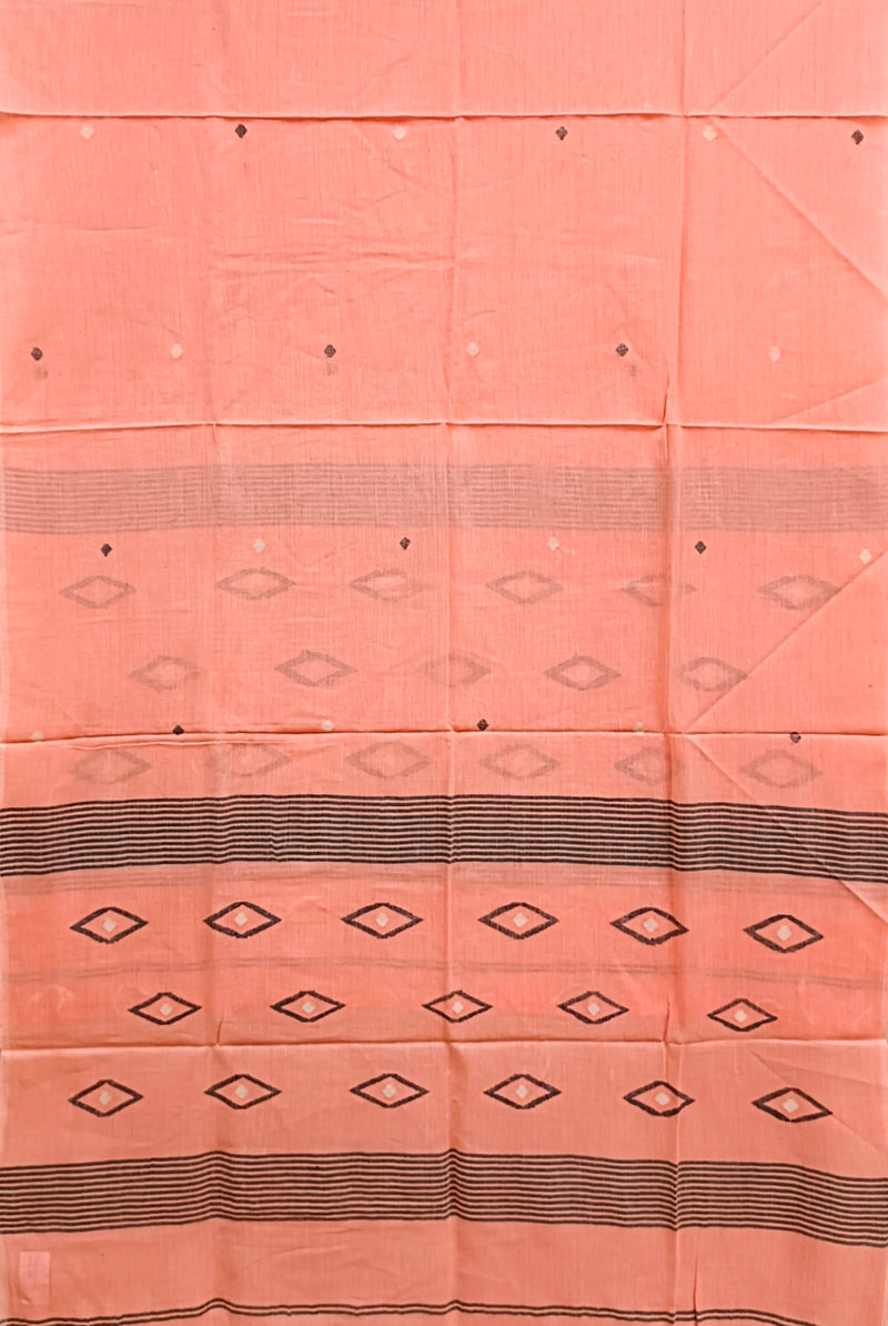 Peach Color Soft handloom Cotton jamdani Stole Balaram Saha