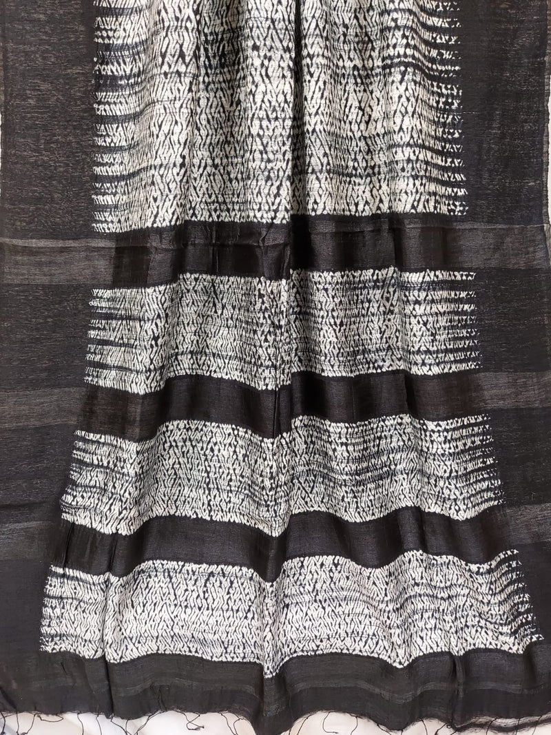 Black & White Shibori Magic: Balaram Saha's Matka Silk Saree (handloom saree, silk saree, handloom silk saree, balaram saha online, silk sarees, balaram saha handloom saree store photos, balaram saha handloom saree store, silk handloom saree, bengal handloom sarees, pure silk, matka silk saree, silk saree online, matka silk)   www.google.com/business