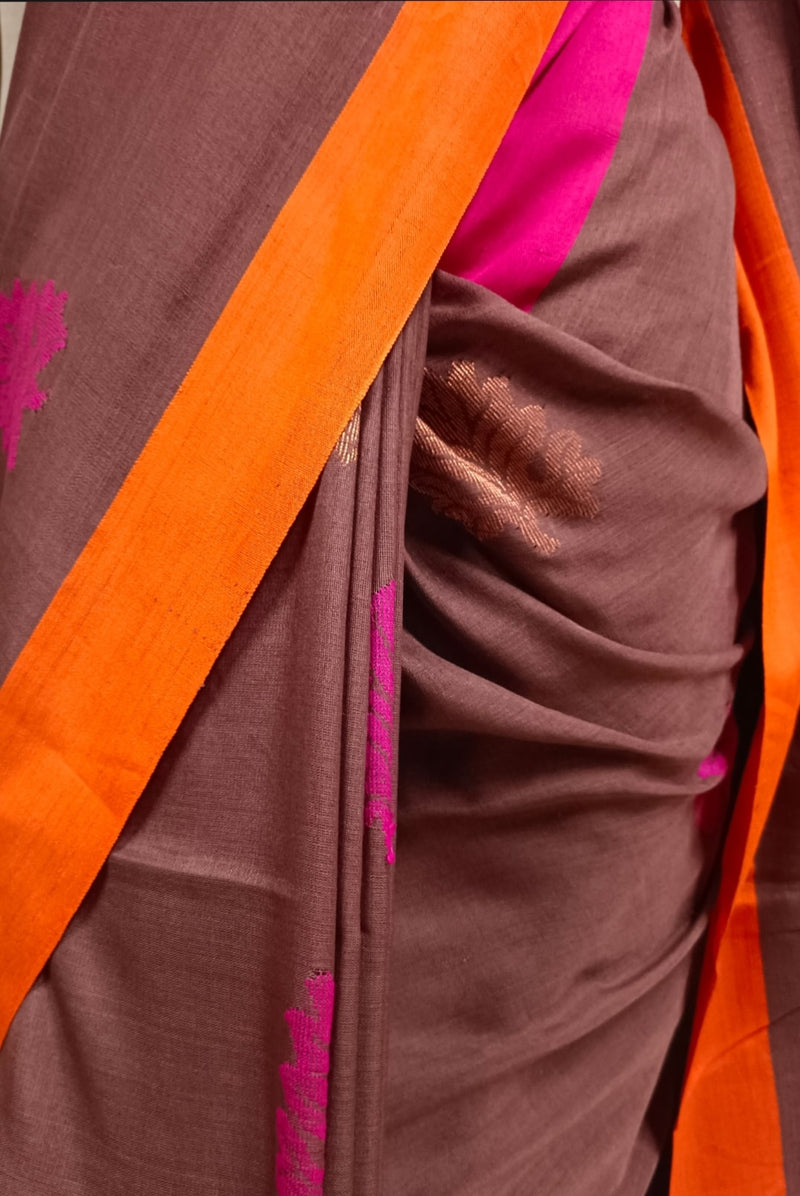 Soft Handloom Cotton Saree with Ganga Jamuna Border Balaram Saha