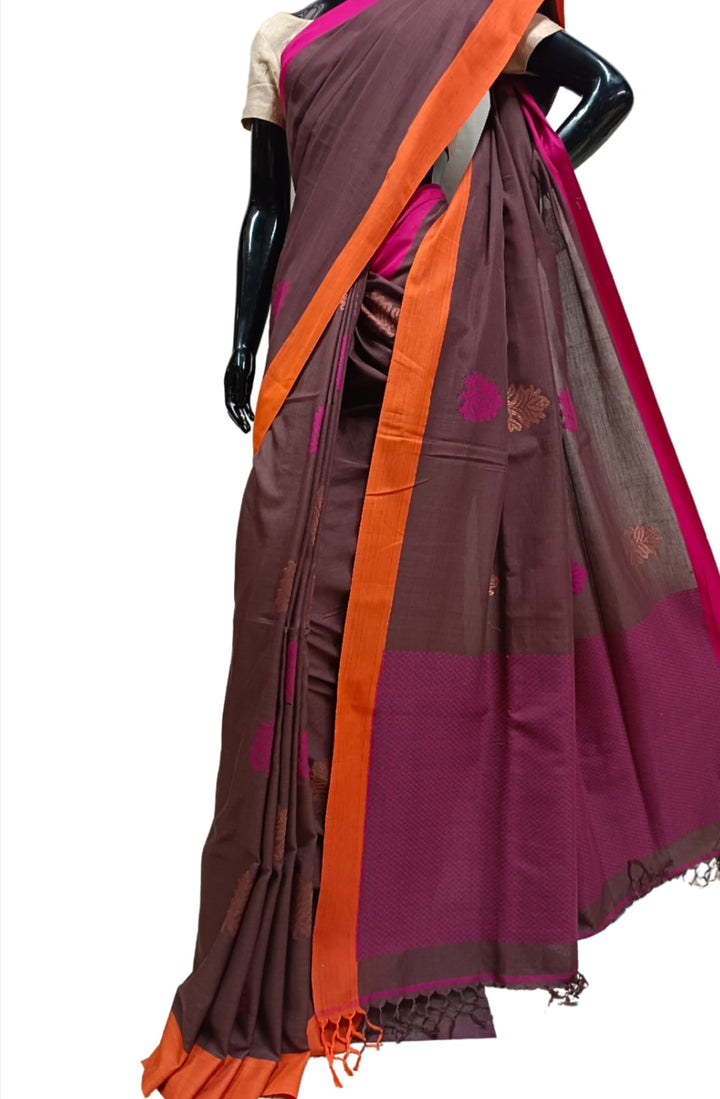 Soft Handloom Cotton Saree with Ganga Jamuna Border Balaram Saha