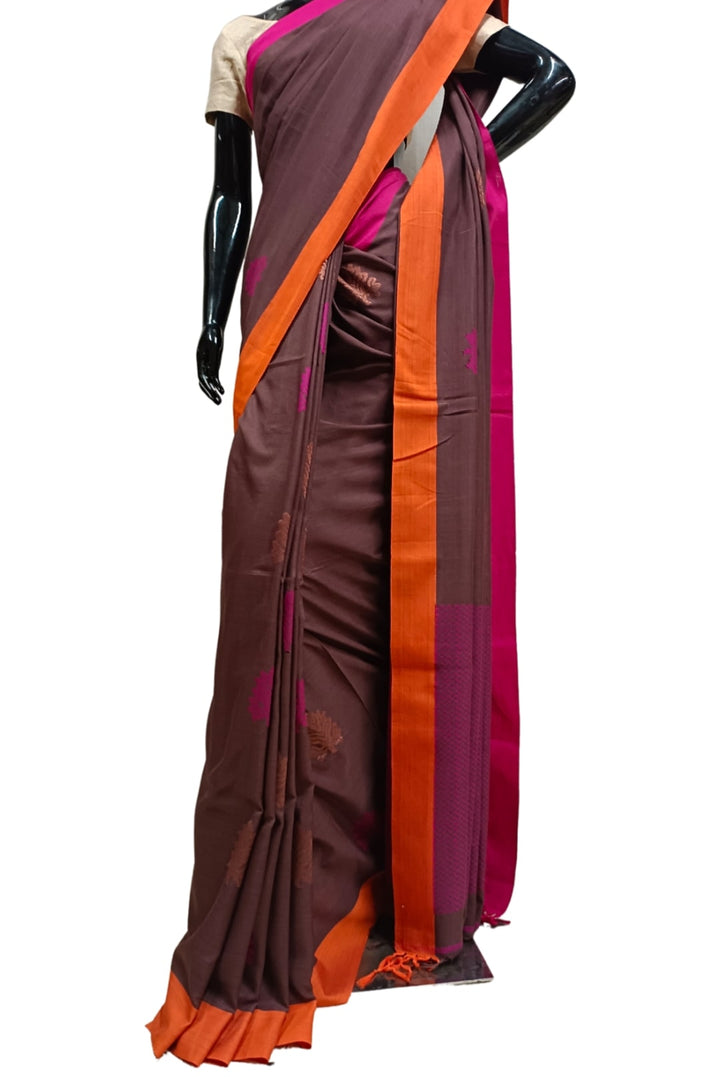 Soft Handloom Cotton Saree with Ganga Jamuna Border Balaram Saha