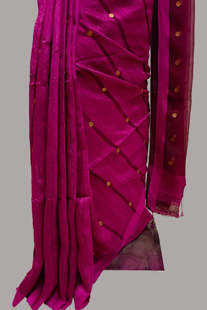 Deep Purple Handloom Matka silk saree Balaram Saha