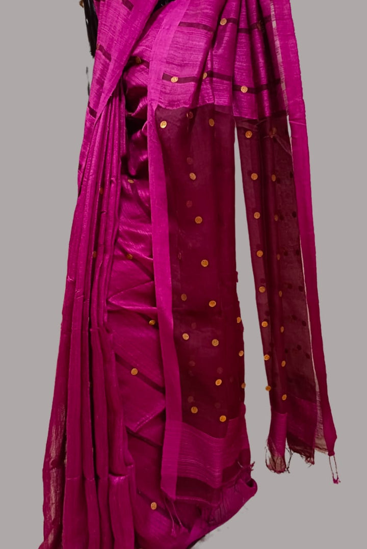 Deep Purple Handloom Matka silk saree Balaram Saha