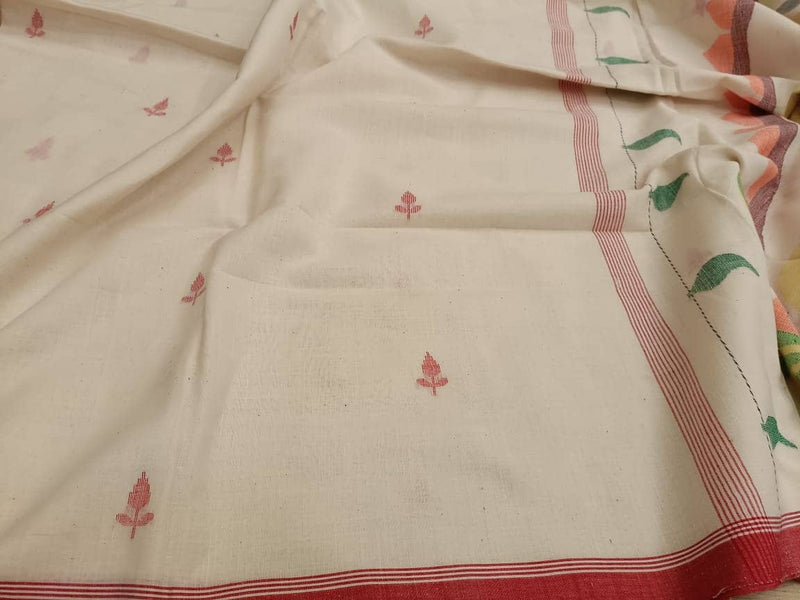 Handspun & Handwoven soft cotton Jamdani saree Balaram Saha