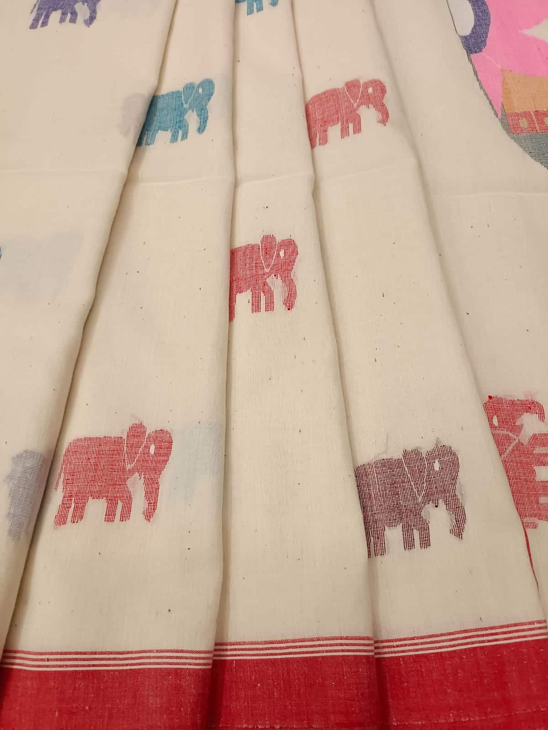 Handspun & Handwoven Soft cotton Jamdani saree Balaram Saha