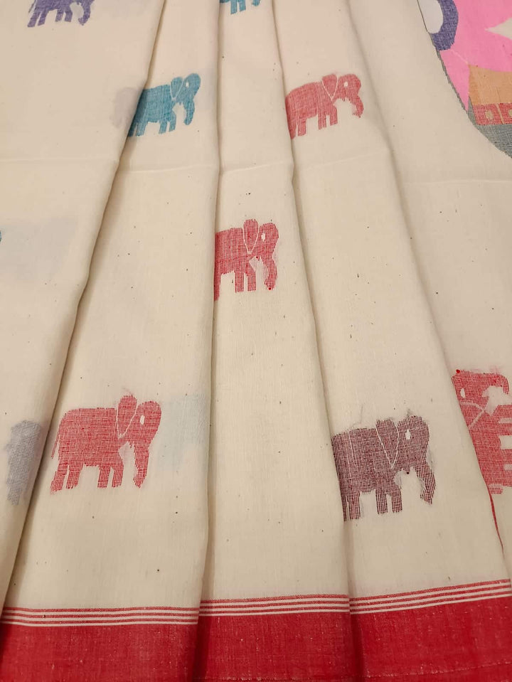 Handspun & Handwoven Soft cotton Jamdani saree Balaram Saha