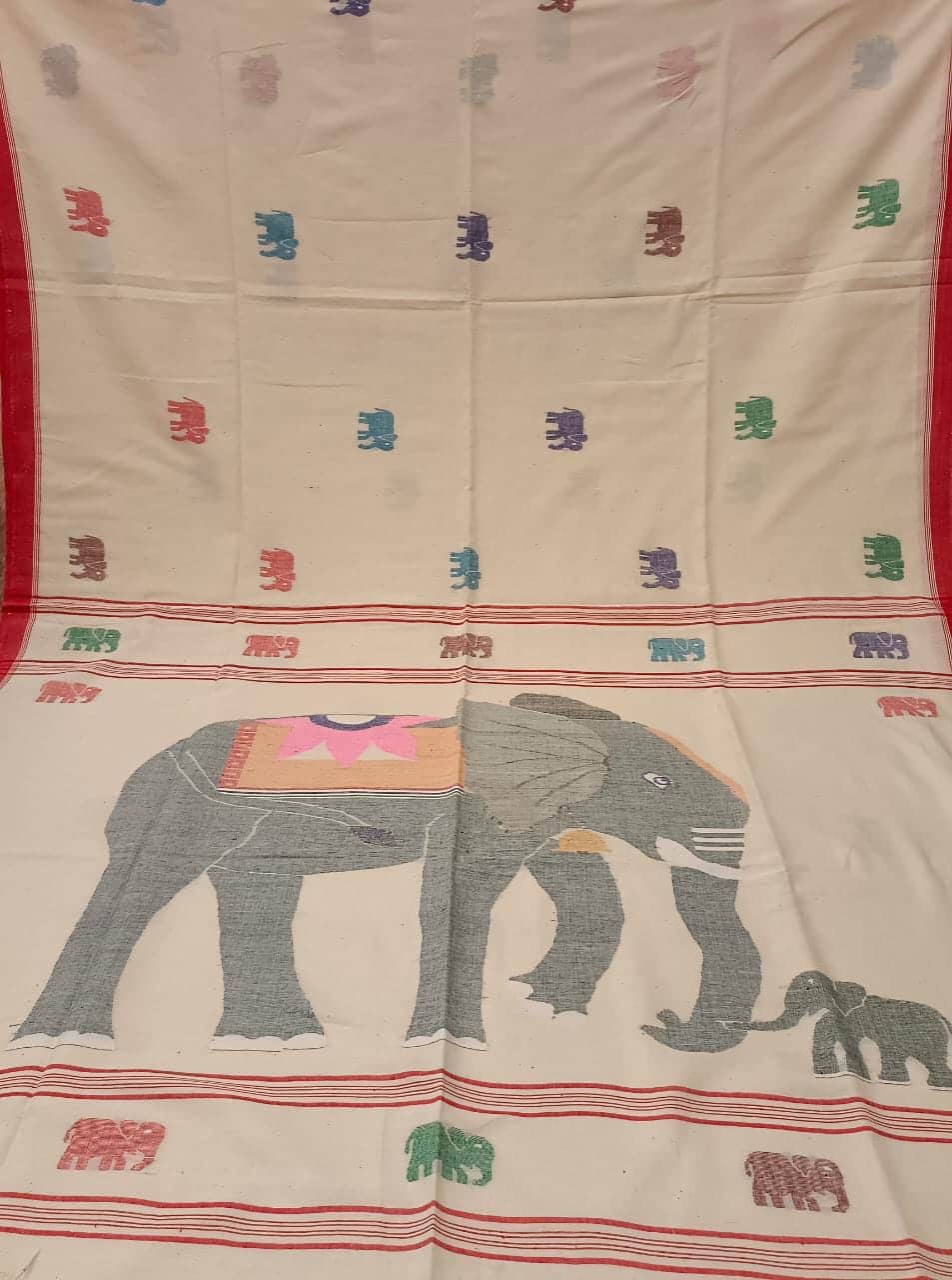 Handspun & Handwoven Soft cotton Jamdani saree Balaram Saha